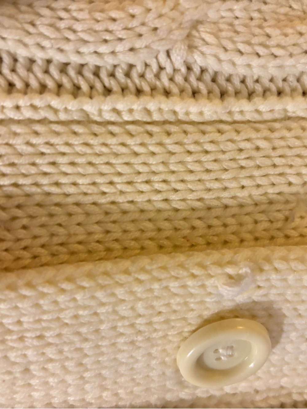 Sears Ivory Cable Knit Button-Up Cardigan - Picture 3 of 6
